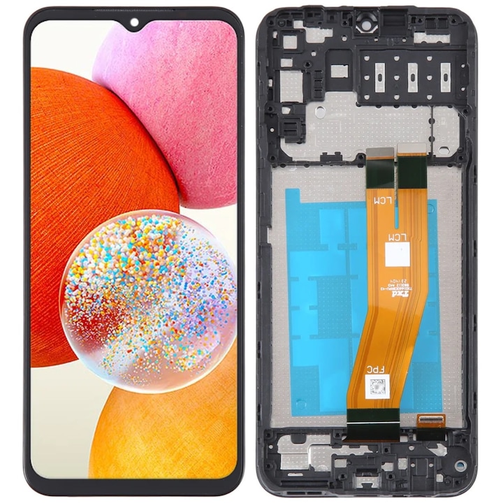 Дисплей за Samsung Galaxy A14 4G (SM-A145), IPS, с рамка, Черен, LCD, Touch Screen