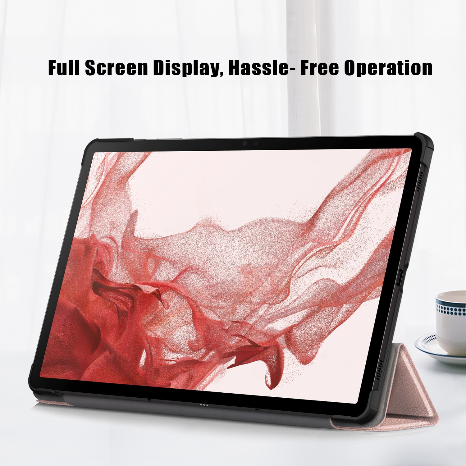 Husa de protectie premium Natty Pell, compatibila cu Samsung Galaxy Tab S9/S9 FE (SM-X710/SM-716B/SM-X718U) - Roz-Auriu