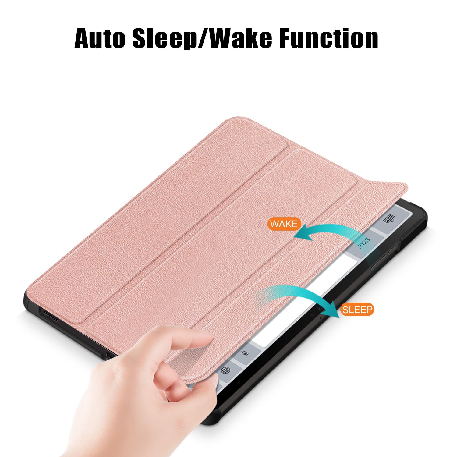 Husa de protectie premium Natty Pell, compatibila cu Samsung Galaxy Tab S9/S9 FE (SM-X710/SM-716B/SM-X718U) - Roz-Auriu