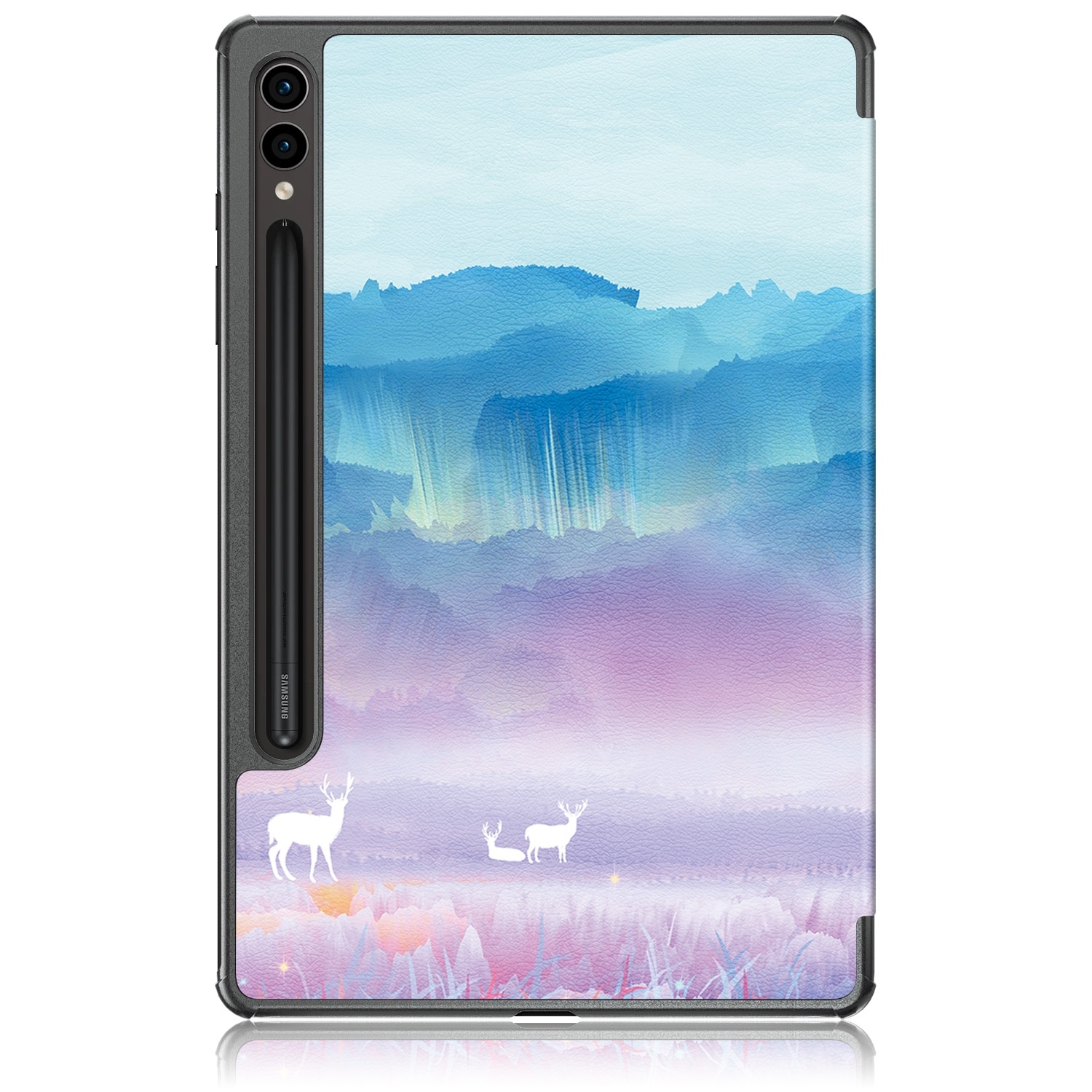 Husa de protectie premium Natty Pell, Compatibila cu Samsung Galaxy Tab S9+/S9 FE Plus - Curcubeu