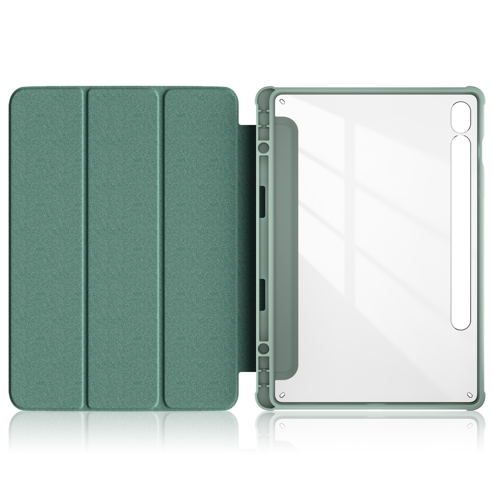 Husa de protectie premium Natty Pell, Compatibila cu Samsung Galaxy Tab S9/S9 FE Acrylic - Verde