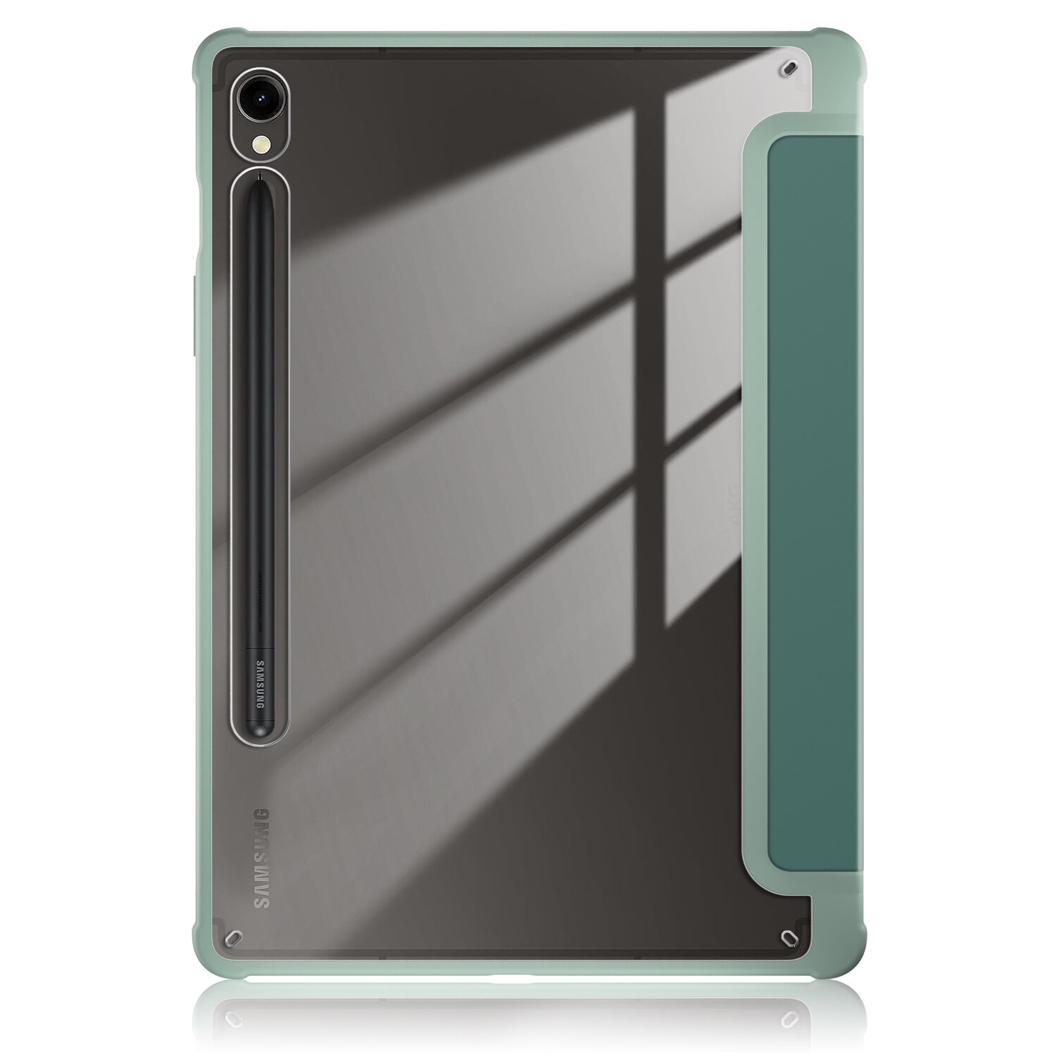 Husa de protectie premium Natty Pell, Compatibila cu Samsung Galaxy Tab S9/S9 FE Acrylic - Verde
