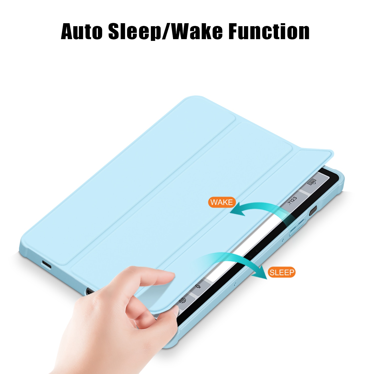 Husa de protectie premium Natty Pell, Compatibila cu Samsung Galaxy Tab S9/S9 FE Acrylic - Albastru Deschis