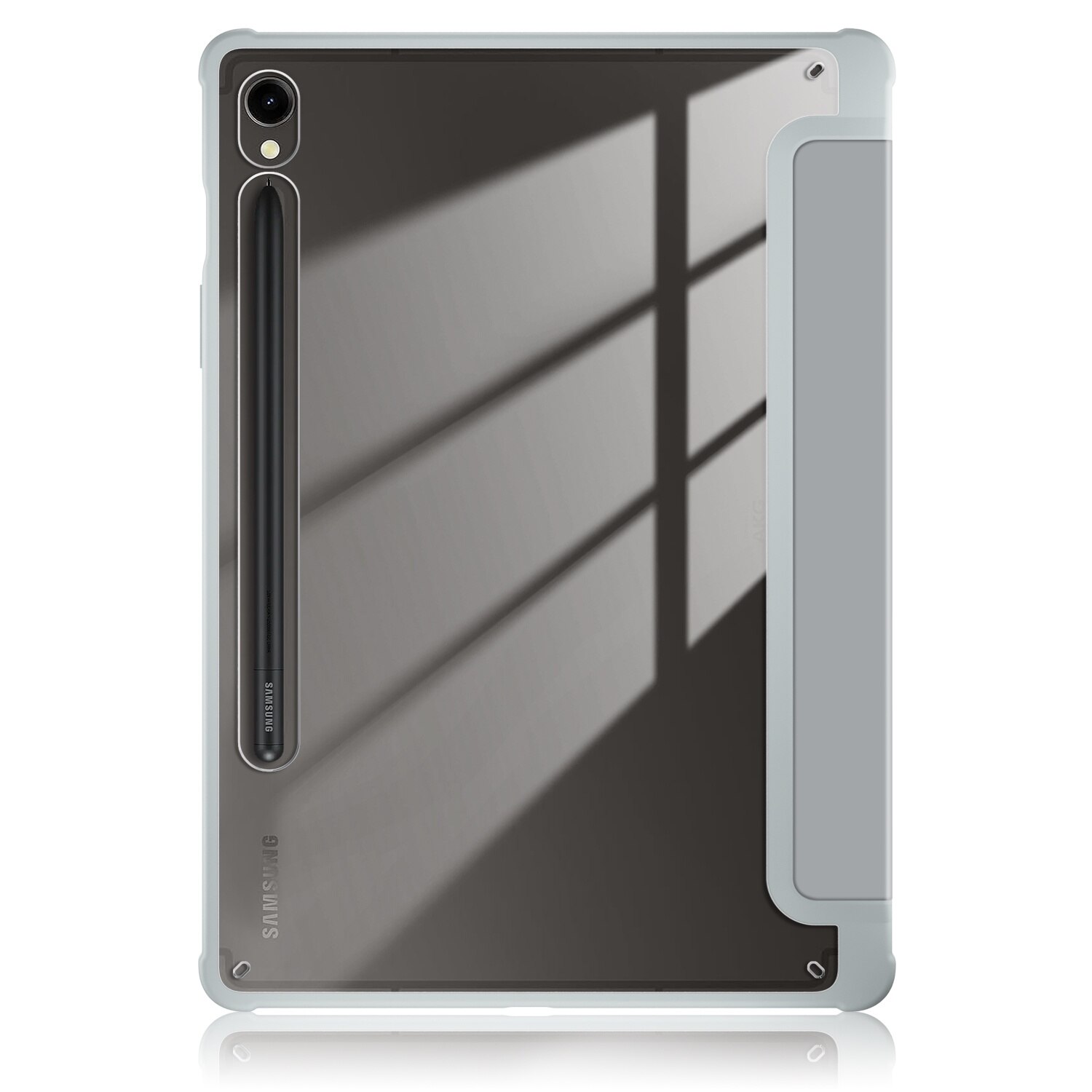 Husa de protectie premium Natty Pell, Compatibila cu Samsung Galaxy Tab S9/S9 FE Acrylic - Gri