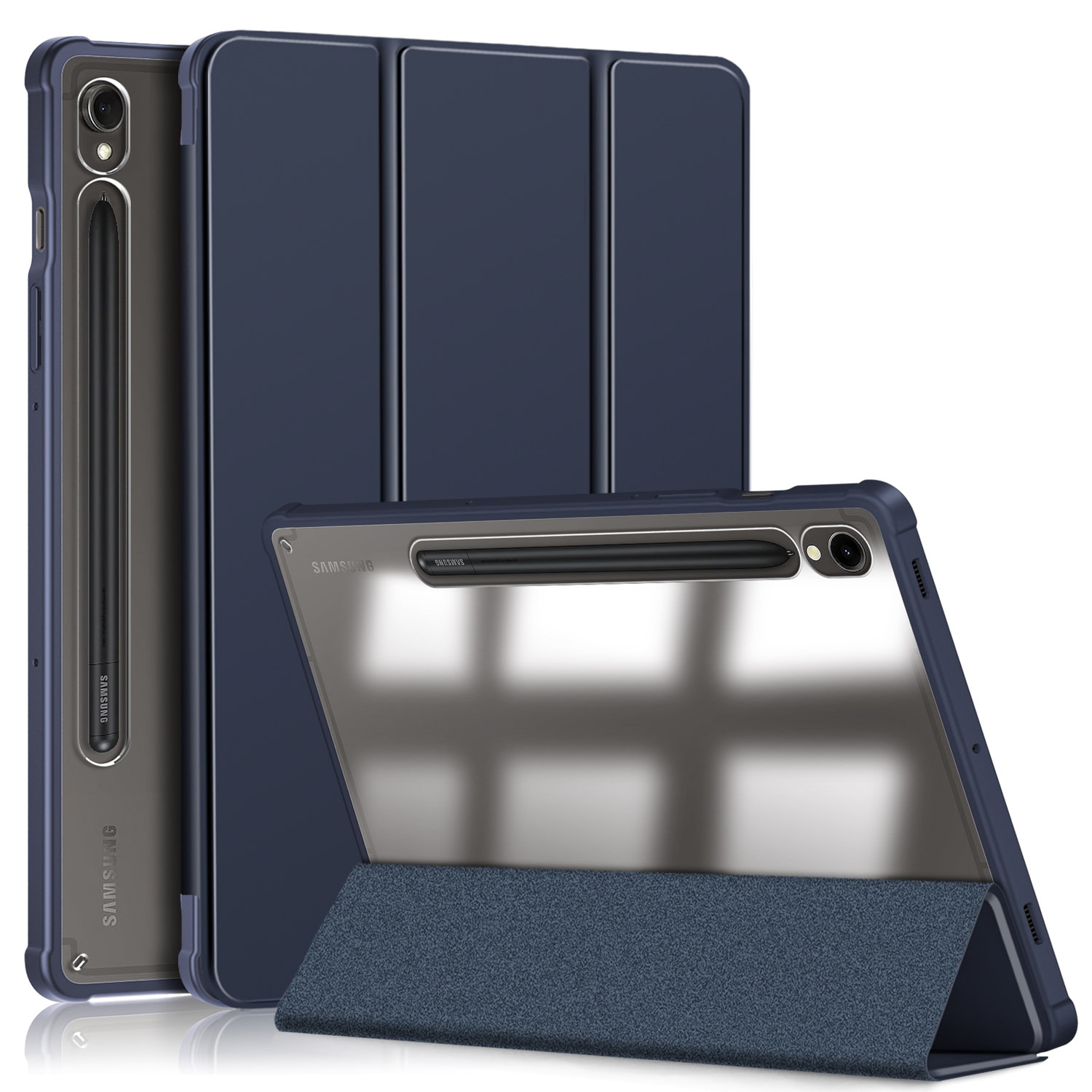 Husa de protectie premium Natty Pell, Compatibila cu Samsung Galaxy Tab S9/S9 FE Acrylic - Albastru