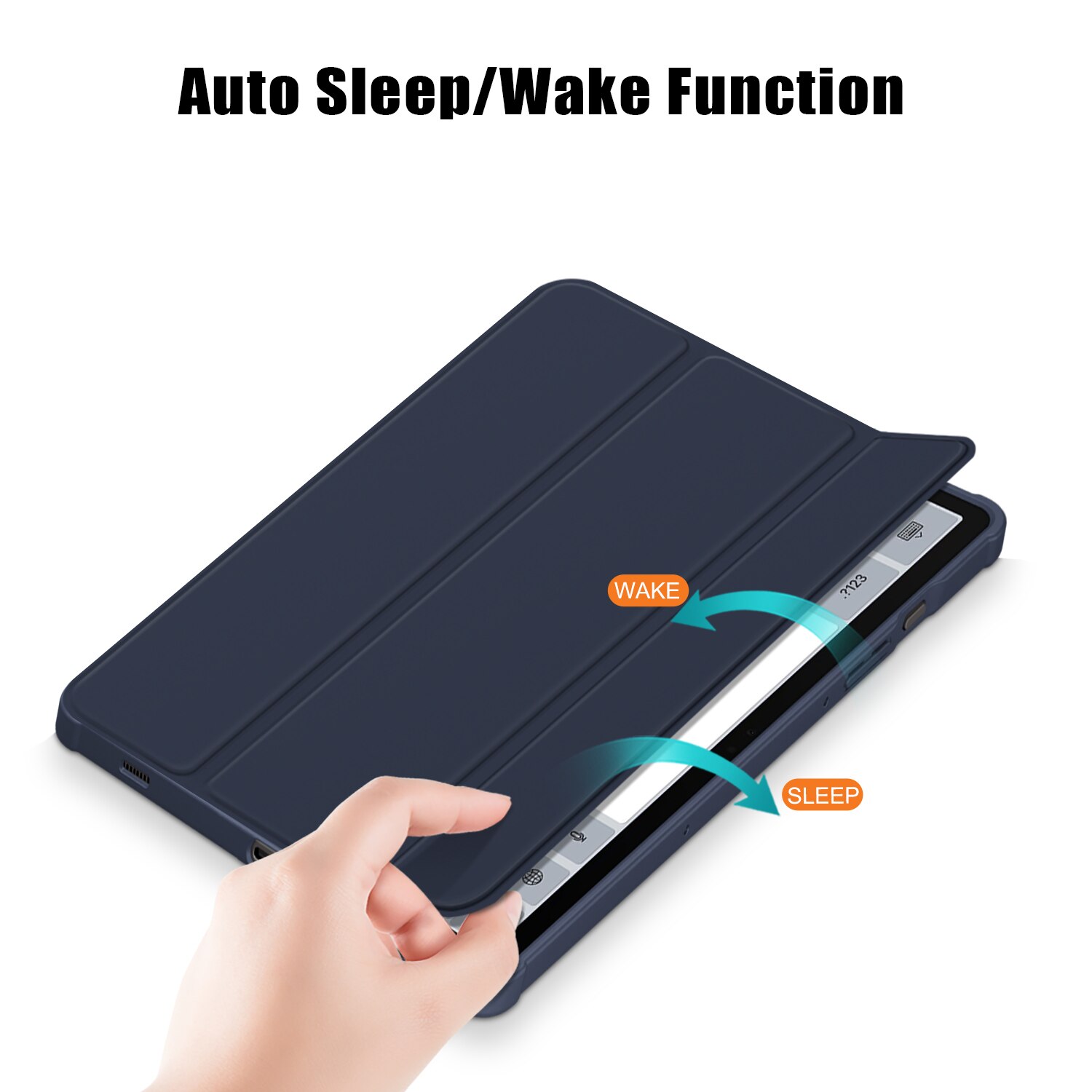 Husa de protectie premium Natty Pell, Compatibila cu Samsung Galaxy Tab S9/S9 FE Acrylic - Albastru