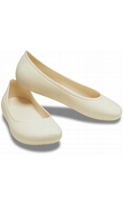 Дамски балеринки, Crocs, Brooklyn Flat, бели, Бял