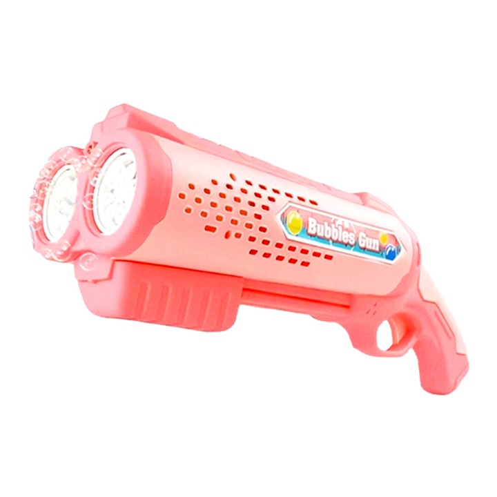Elektromos játékpisztoly szappanbuborékok készítéséhez Lenlun, rózsaszín, Méretek: ‎38 x 12,6 x 11,9 cm