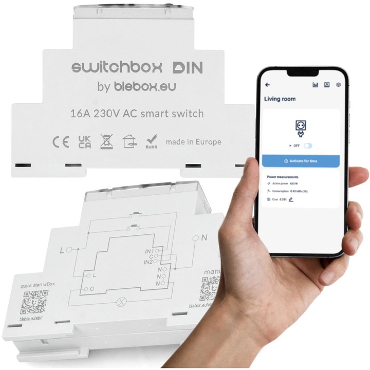 Kit Smart Home, BleBox, switchbox DIN