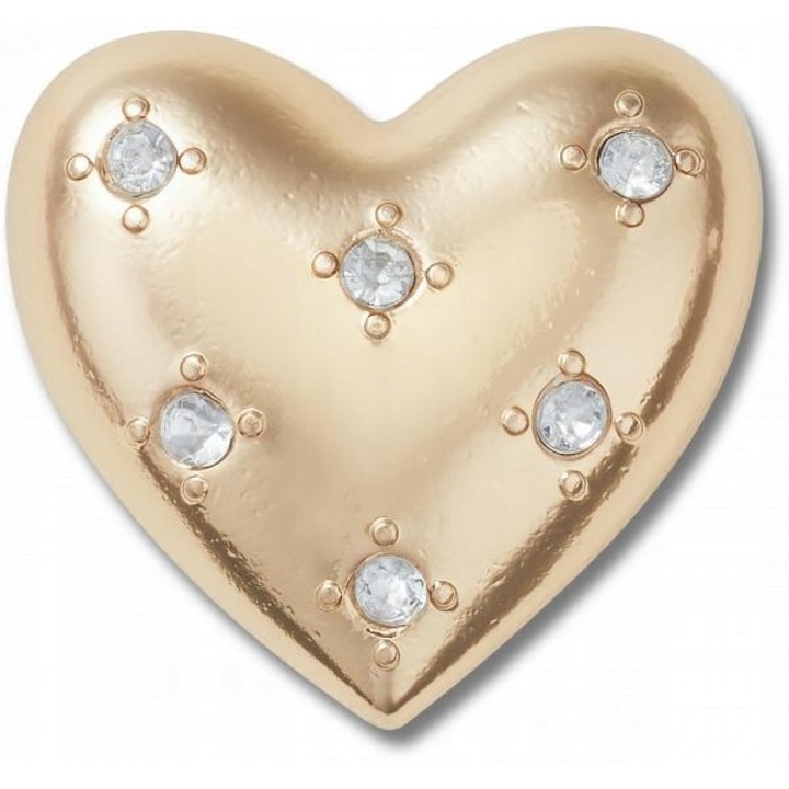 Accesoriu incaltaminte Crocs, Jibbitz Charms, Gold Encrusted Heart, Multicolor