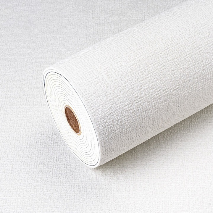 QttvbTna öntapadó tapéta, texturált, vinil, vízálló, 50x280cm, fehér