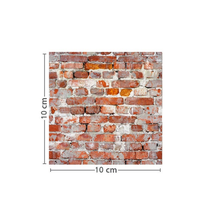 20db öntapadó csempe készlet falra, QttvbTna, PVC, rusztikus stílus, 10x10cm