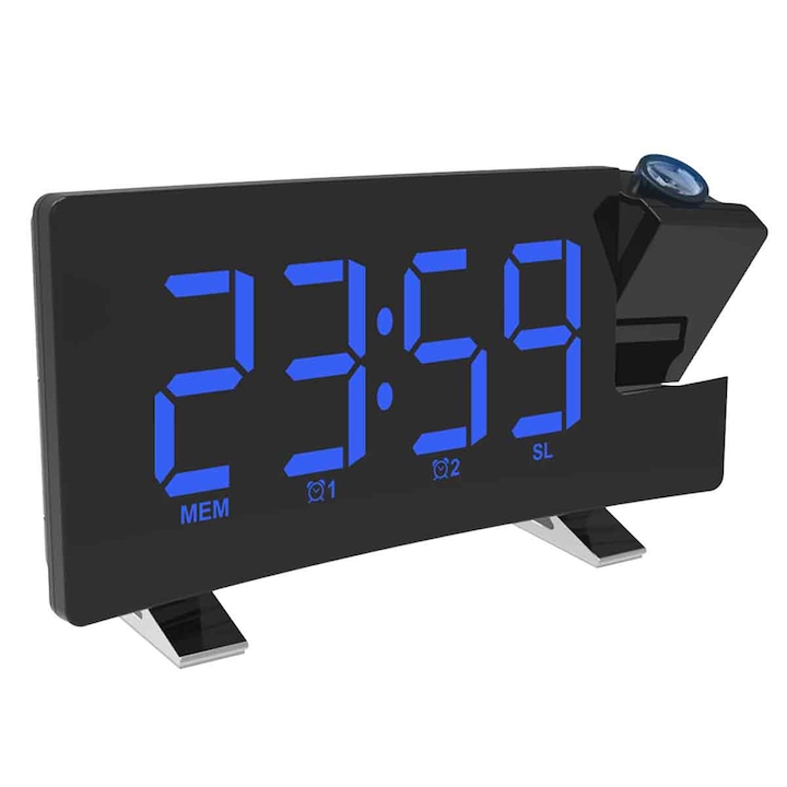 Ceas cu proiectie, albastru, 180x46x95mm