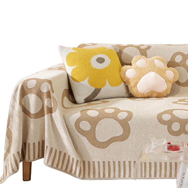 Калъф за диван, QttvbTna, Полиестер, 180x130 см, Кафяв