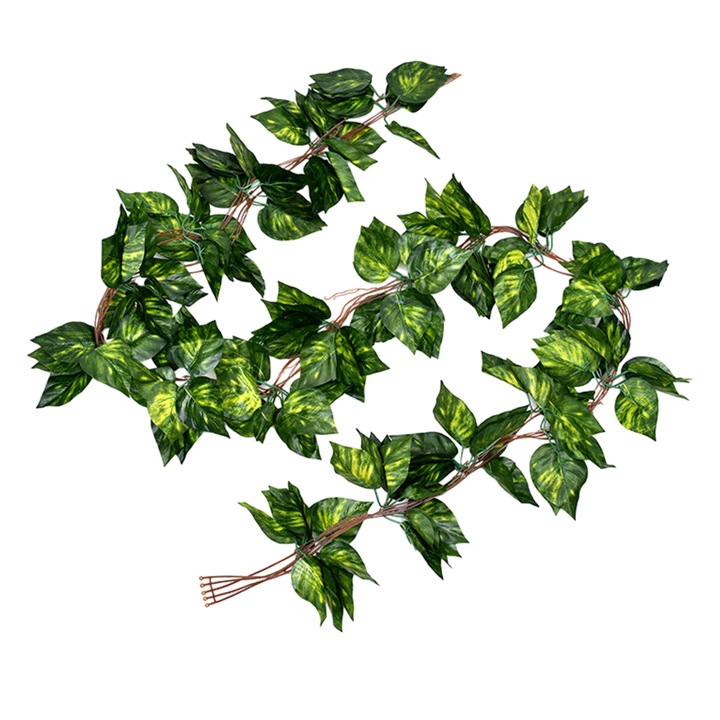 Изкуствена гирлянда QttvbTna, Пластмаса, 2,5x0,8 м, Зелена