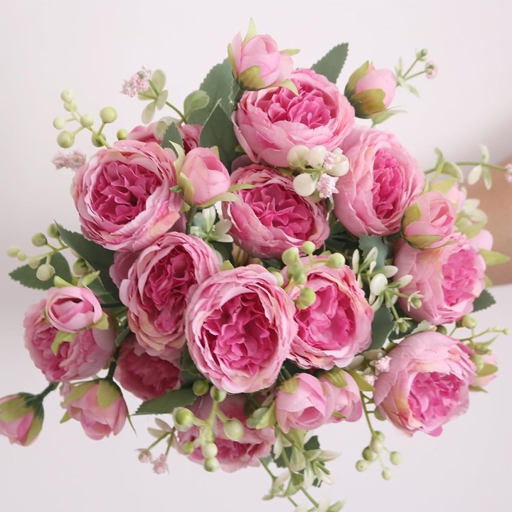 QttvbTna 3 db művirág csokor készlet, UV-álló, többszínű, 32 cm