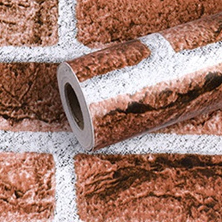 Tapet din PVC, piatra caramida, textura 3D, 0.45x10m