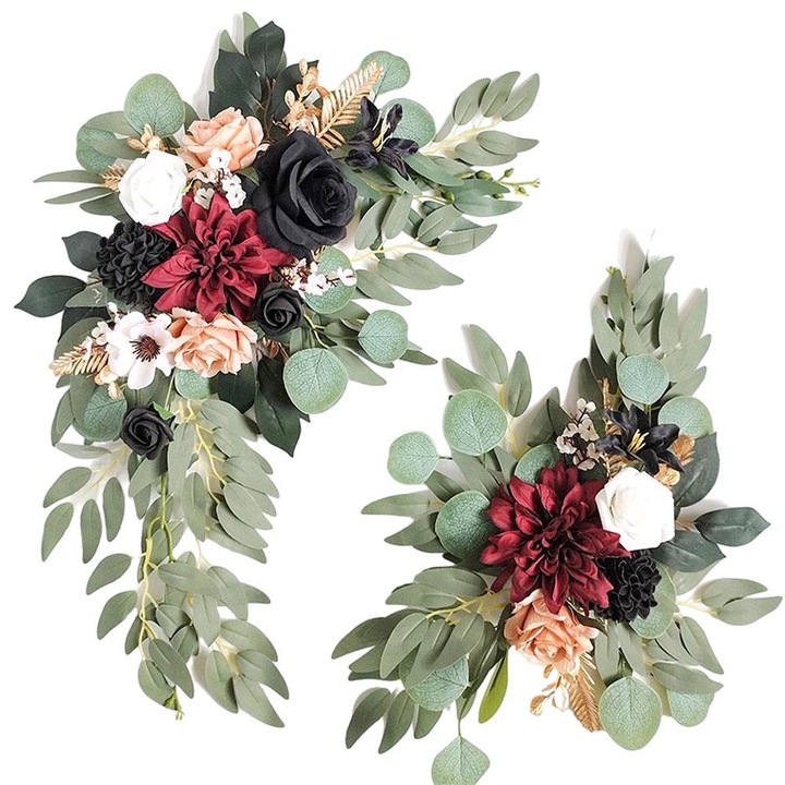 Комплект от 2 флорални аранжировки за сватбената арка, QttvbTna, многоцветни