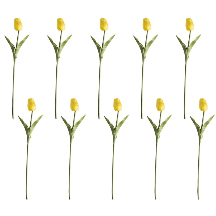 Plante artificiale, buchet 10 fire, galben, 35cm