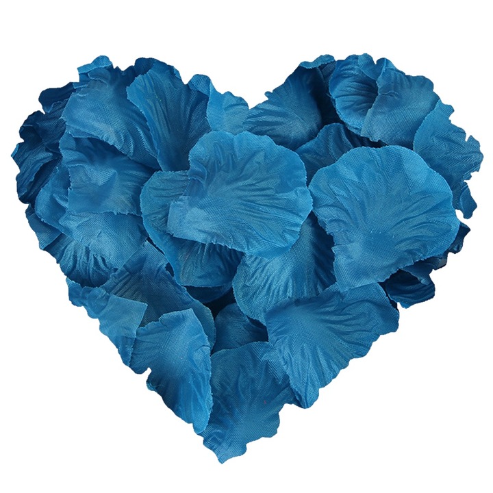 Petale trandafir, set, material netesut, 2x2in, albastru lac