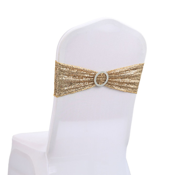 Комплект 10 дъги за столове, QttvbTna, пайети, злато