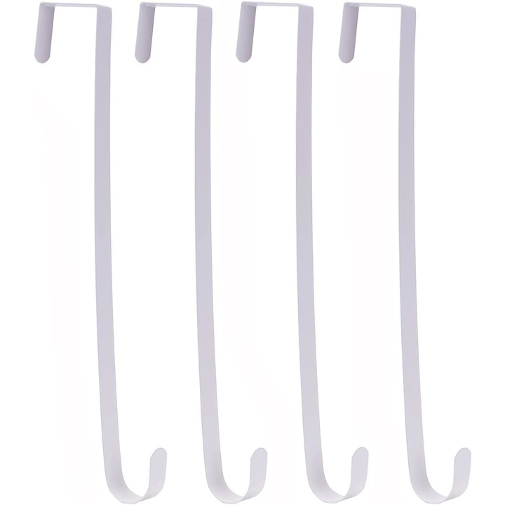 4 db-os tartókészlet a QttvbTna karácsonyi koszorúhoz, fém, időjárásálló, fehér