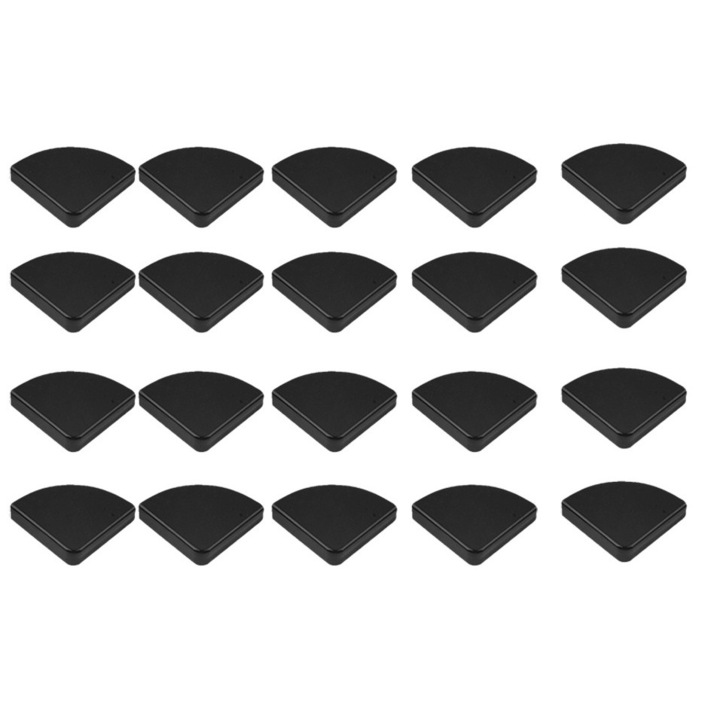 20 db QttvbTna védősarok készlet, PVC, fekete, 30x30x5mm