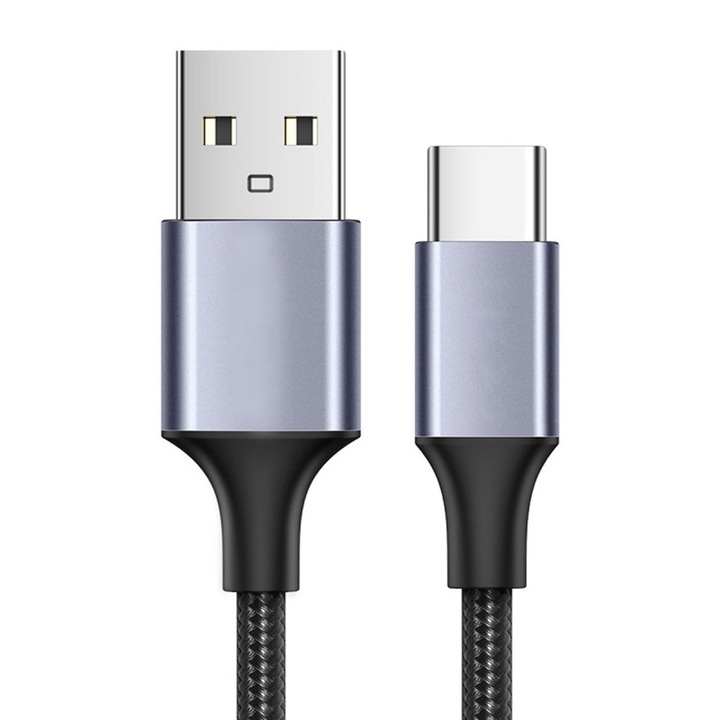 Cablu Data Power USB la Type-C 3A, GEAR Power, 1.5m, K13, Alumix, Deep Dark