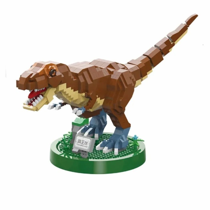 Set de constructie pentru copii, MoYu, Model Tyrannosaurus, 3D, 1035 piese, Multicolor
