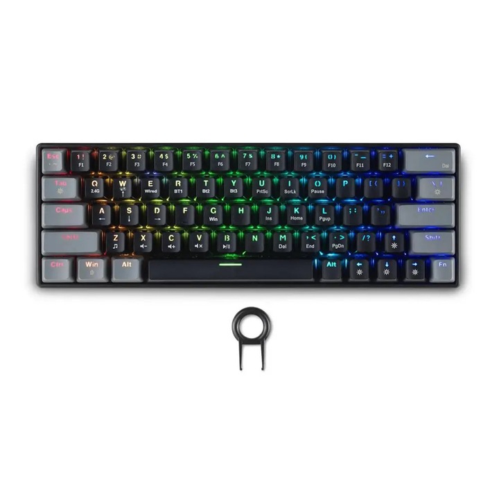 Tastatura Gaming Wireless Spartan Gear Pegasus 2 RGB, Negru/Gri