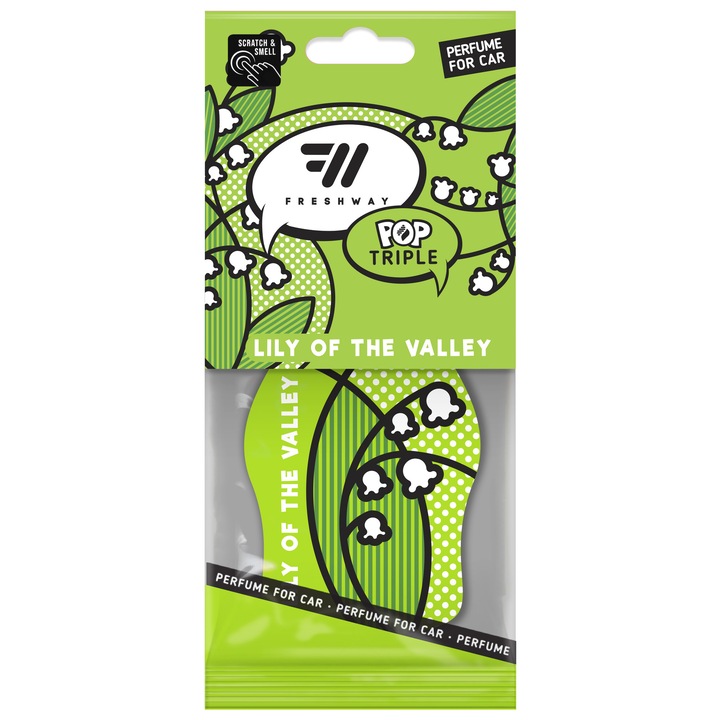 Ароматизатор за кола FRESH WAY POP Triple, Lily of the Valley