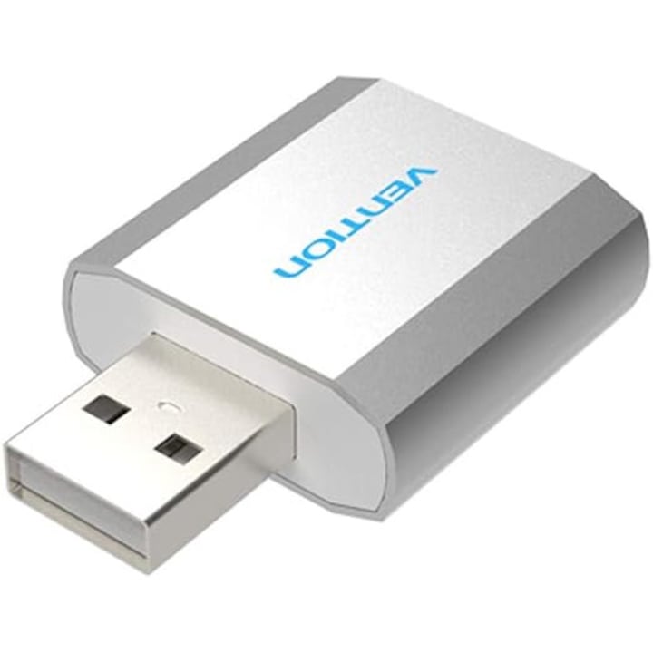 Placa de sunet Vention USB External Sound Card Silvery Metal