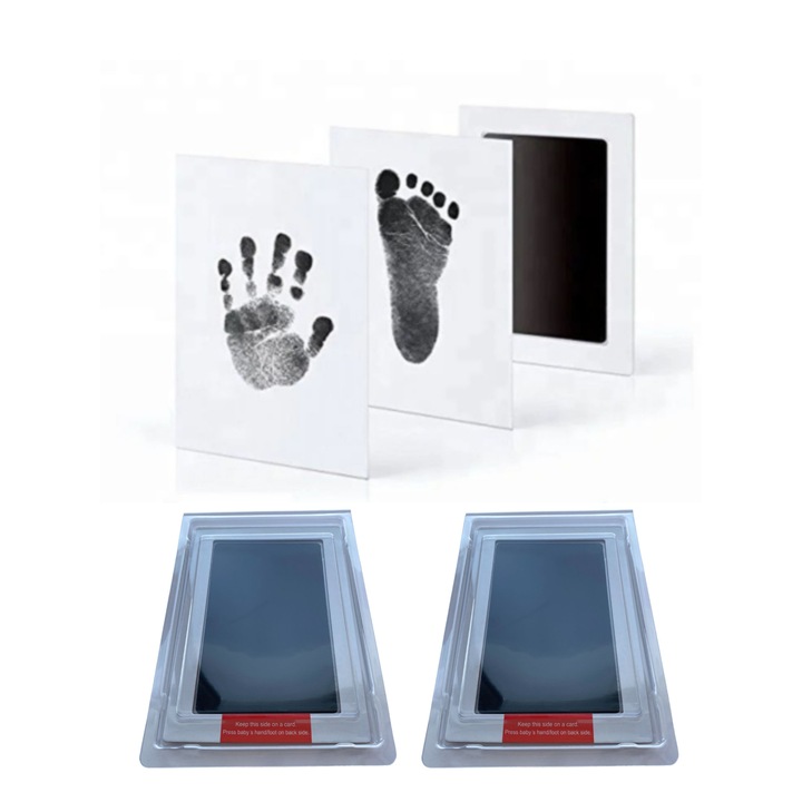 Бебешки комплект за пръстови отпечатъци, 0-12 месеца, с нетоксична кашлица, 8x12 см, DreamME