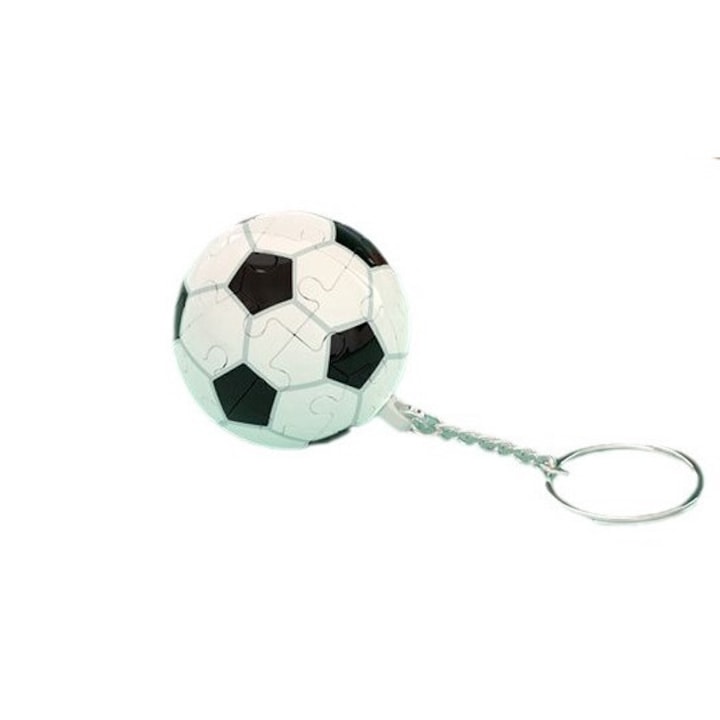 Puzzle kulcstartó, műanyag/fém, fehér/fekete