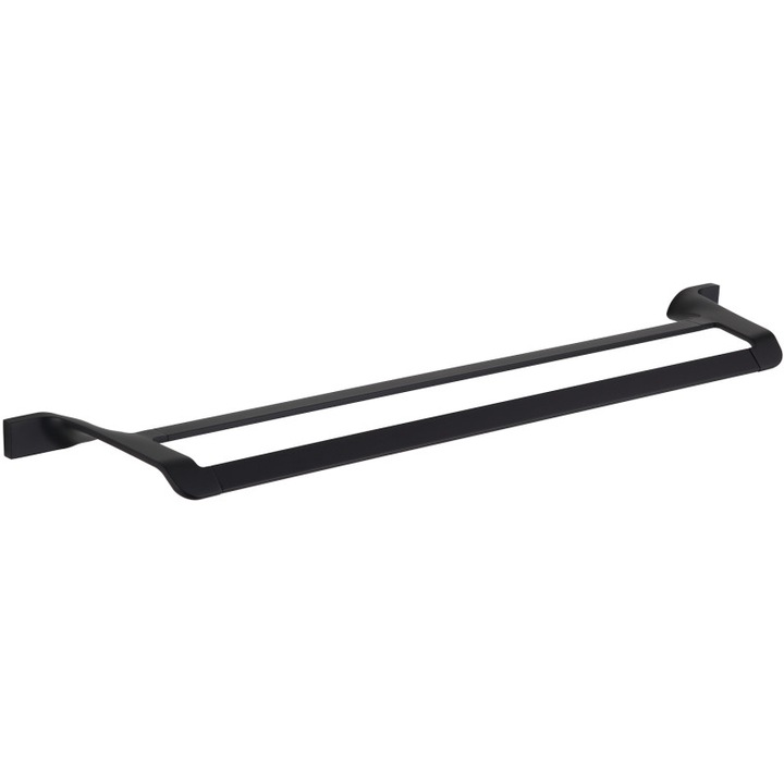 Двойна закачалка за кърпи Mexen Rino, Черна - 7027025-70