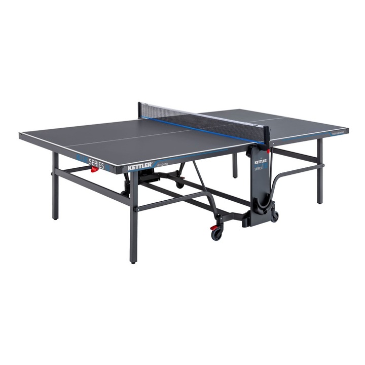 Kettler K10 тенис маса на открито/закрито, 2 играчи или 1 един играч, 274 cm x 152,5 cm x 76 cm, SMS (интелигентна ръчна система)