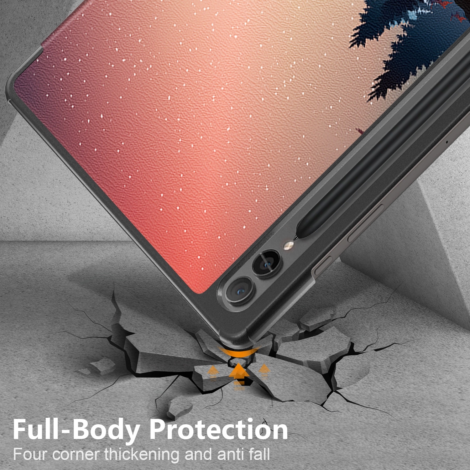 Husa de protectie premium Natty Pell, Compatibila cu Samsung Galaxy Tab S9+/S9 FE Plus - Padure