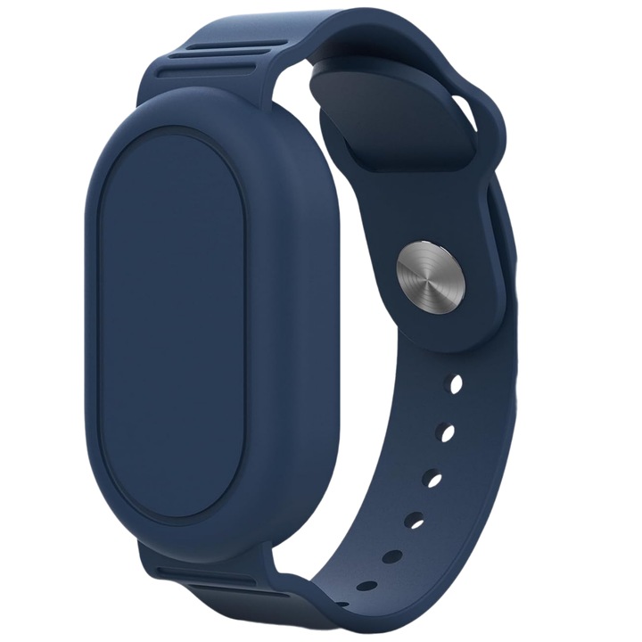 Bratara pentru Samsung Galaxy SmartTag2 Case, Husa de protectie, MATCHEASY, Silicon, Albastru