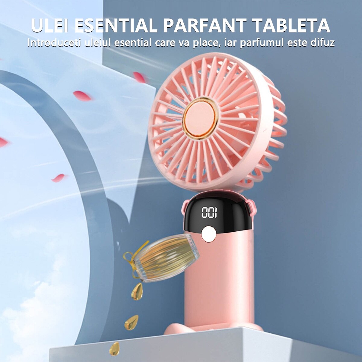 Ventilator Ultra Portabil, Redkid®, 3 in 1, De Mana, De Birou, De Gat ...
