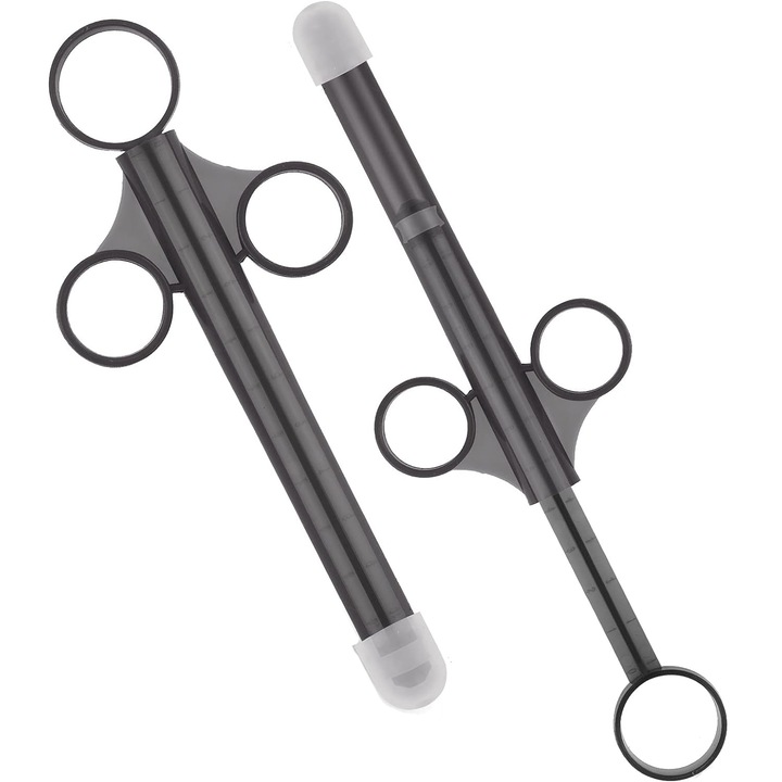 2 db síkosító applikátor fecskendő készlet, sima lekerekített kupakkal, férfiaknak, nőknek és pároknak, újrafelhasználható, könnyen használható és tisztítható, 10 ml-es mérce, Nybgyy, szürke