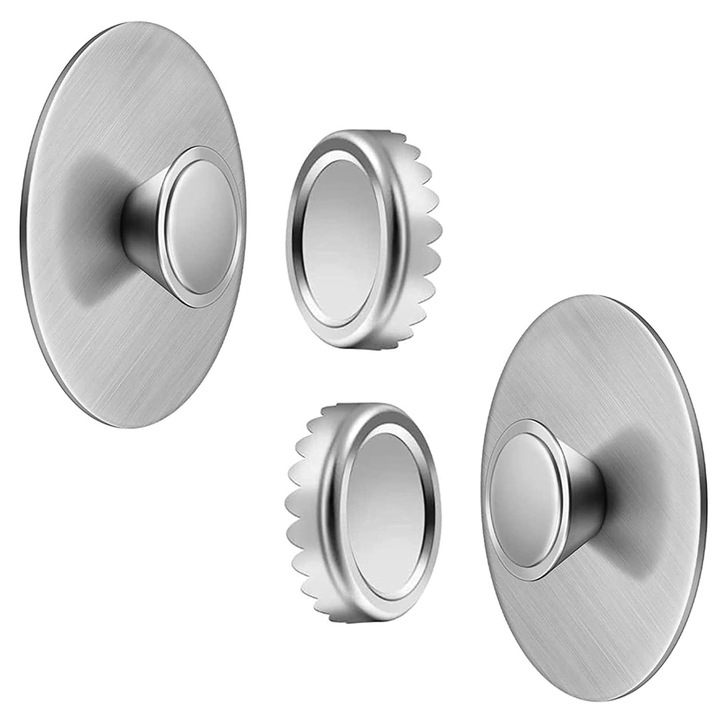 Set 2 Suport magnetic pentru sapun, Nybgyy®, 5x5 cm, Inox 304, Argintiu