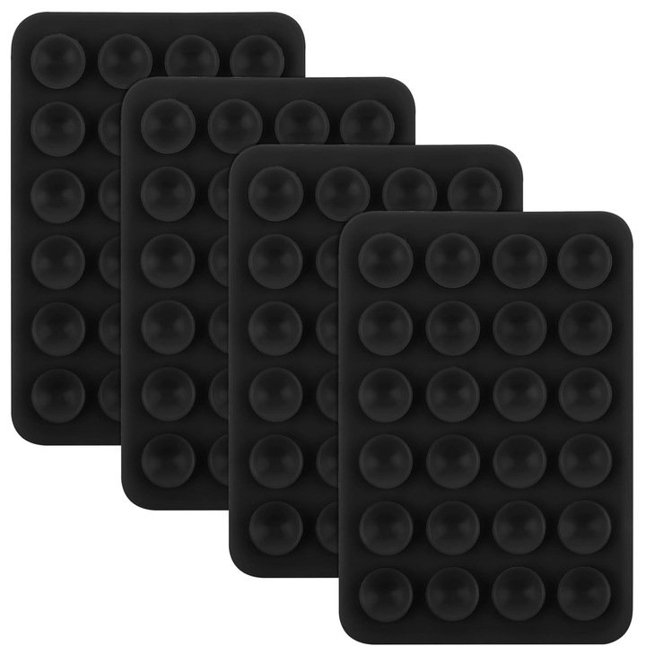 4 db Nybgyy öntapadós telefontartó készlet, szilikon tapadókorongokkal, ideális TikTok-hoz és szelfihez, fekete