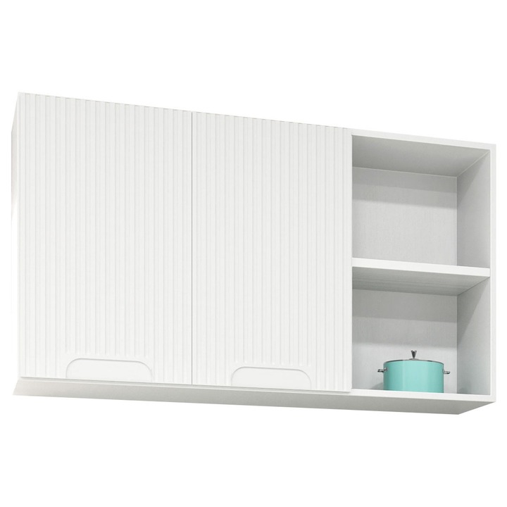 Corp superior MDF bucatarie, Seria Space, Badenmob, 120x32x68cm, Alb rustic