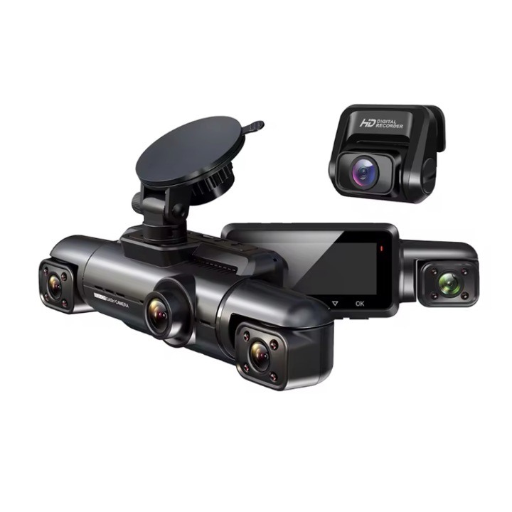 Aвтомобилна камера MaGeCa AD365, Full HD 1080P, 4 канала, нощно виждане, WIFI, GPS, 4 камери, които записват едновременно, G-сензор за сблъсък, запис в цикъл, WDR технология