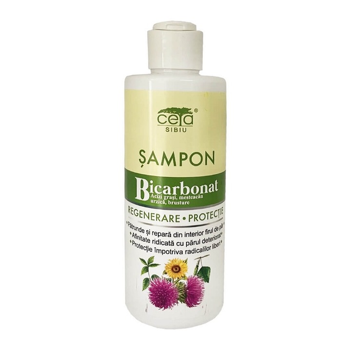 Sampon cu bicarbonat pentru regenerare si protectie, Ceta Sibiu, 200 ml