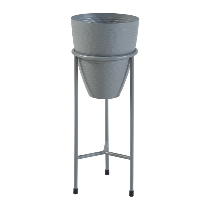 [en.casa] Virágtartó állvány PXFF-0203 Asten 40.5 cm fém szürke