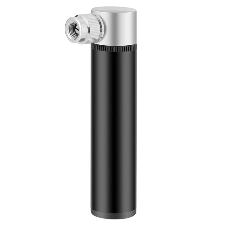 Kerékpárpumpa, QttvbTna, alumínium, 120 PSI, 2,1x14,5 cm, fekete