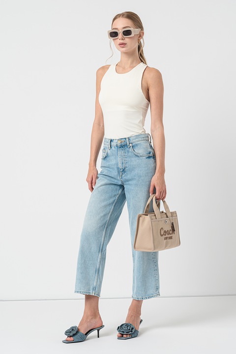 Only, Top cu spate decupat, Alb fildes