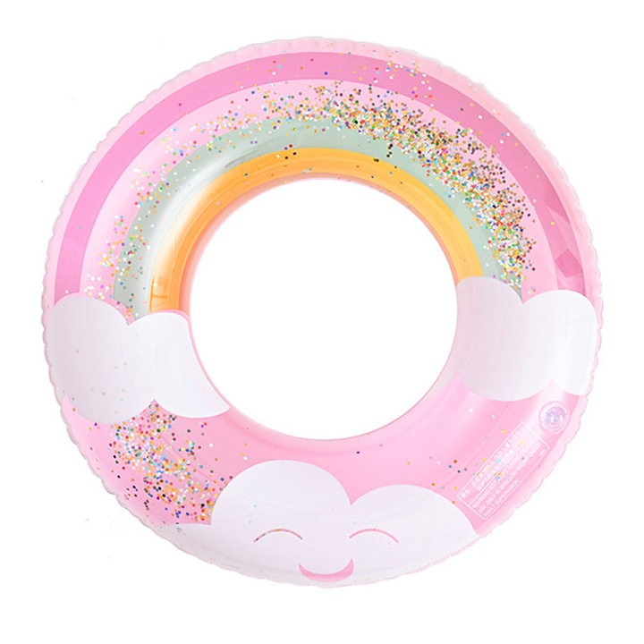 Úszógyűrű gyerekeknek, Tovbmup, ökológiai PVC, 50 cm, rózsaszín