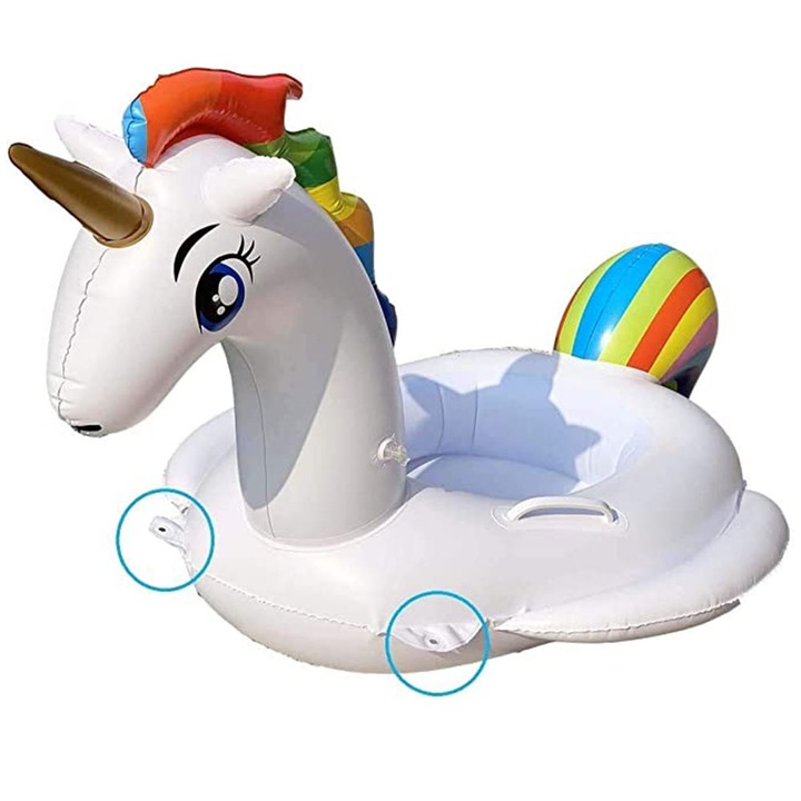 Felfújható úszógyűrű gyerekmedencébe fogantyúkkal, nyári parti úszó dekoráció gyerekeknek